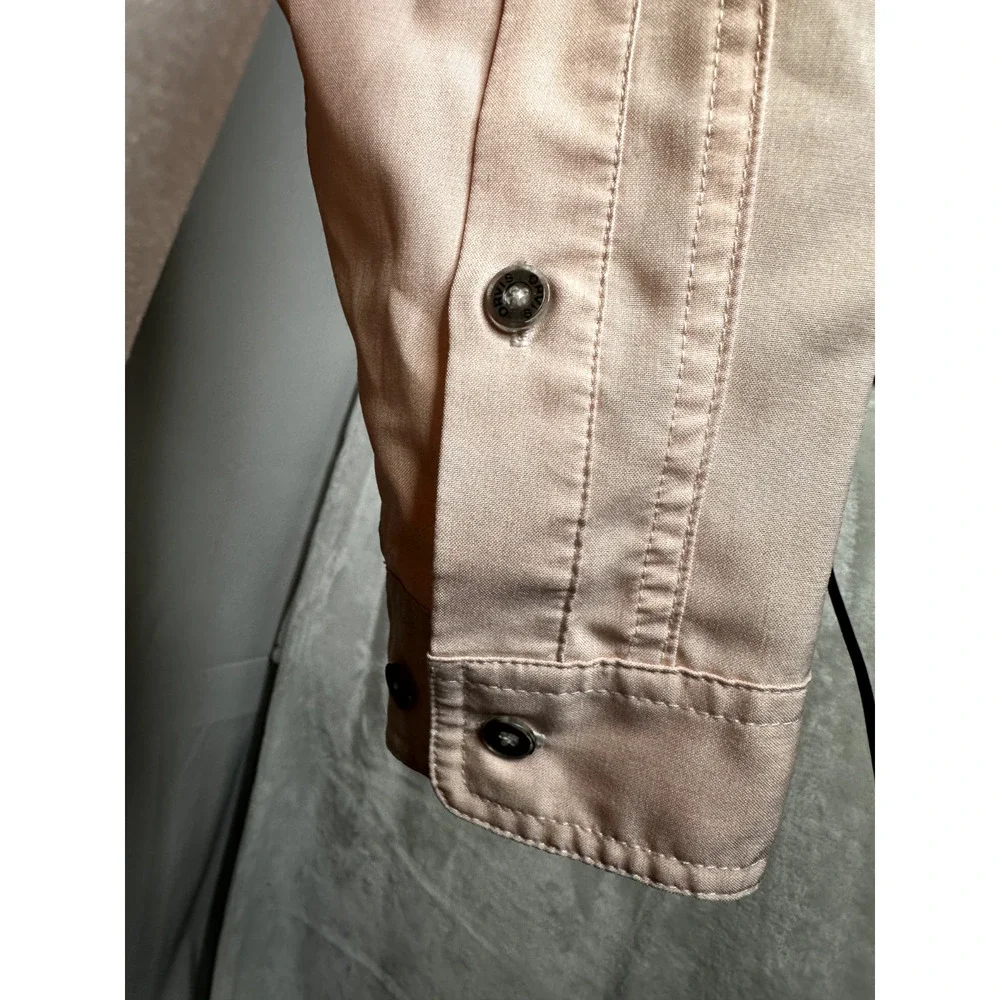 Orvis Shirt Mens Large Pink Vented Outdoors Polyester Fishing hiking Camp